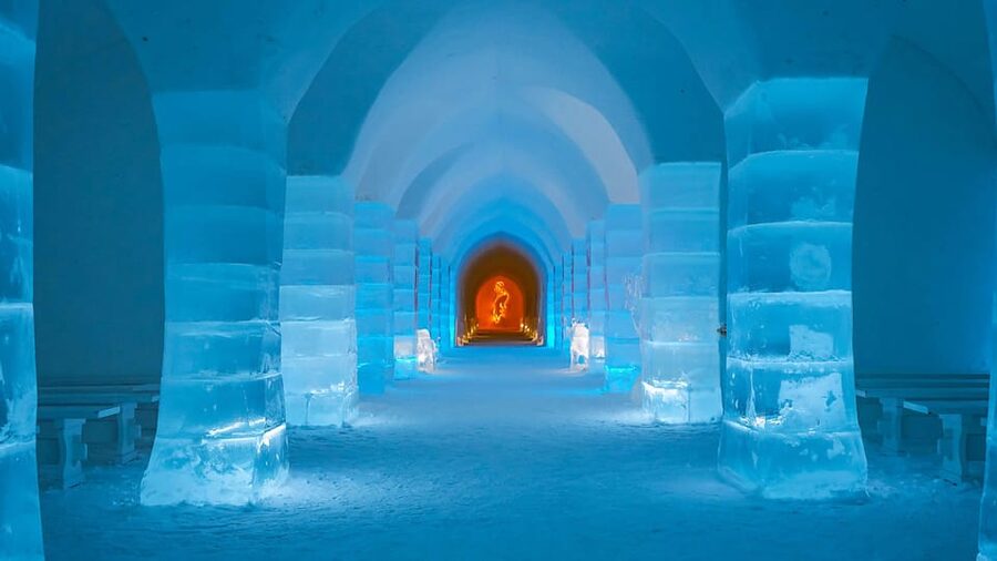 Alta: Igloo Ice Hotel and Hiking to the Frozen Waterfall. - Inside Alta’s Igloo Hotel, Rebuilt Every Winter