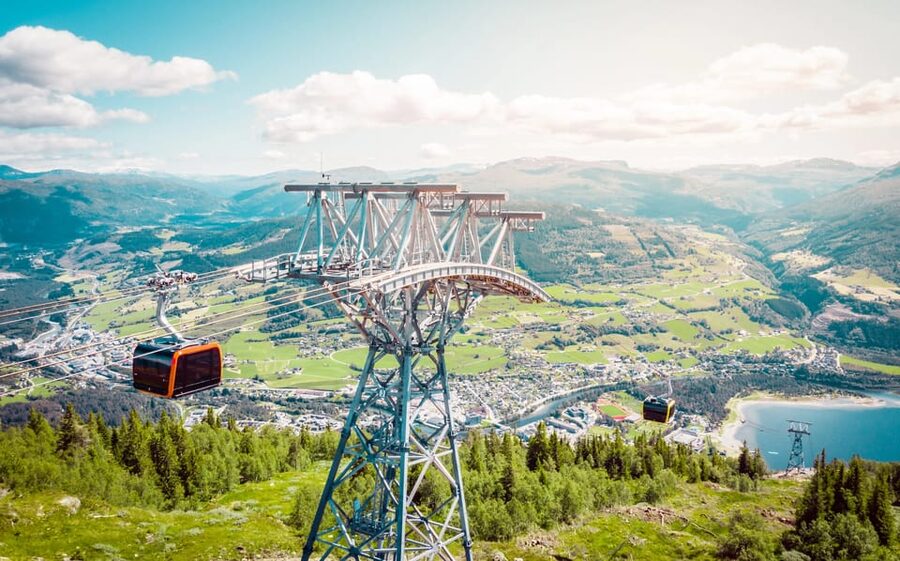 Bergen: Hardangerfjord, Voss Gondola & 3 Great Waterfalls - Rising above Voss on the Mount Hanguren Gondola