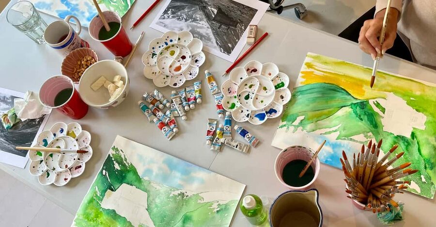 Bergen: paint Norwegian landscape with watercolor - Key points at a glance