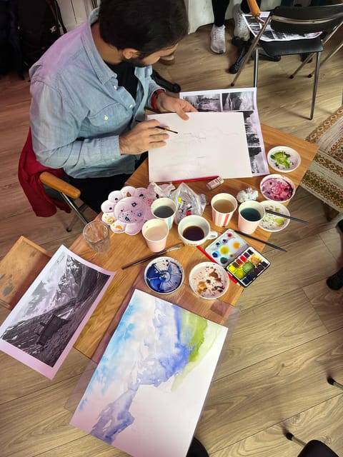 Bergen: paint Norwegian landscape with watercolor - Useful techniques, not just a pretty picture
