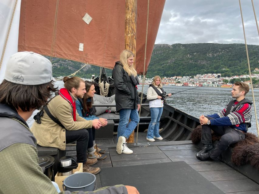 Bergen: Viking Ship Sailing Experience and Sightseeing Trip - Fishing for mackerel from the deck