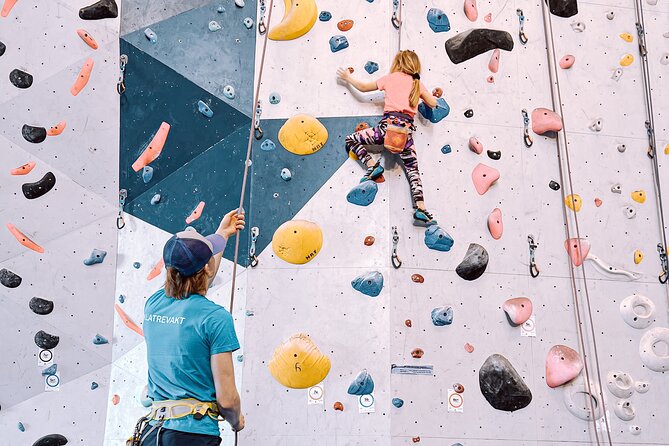 Climbing in Mørkvedhallen Klatresenter - What the $32.17 price really covers