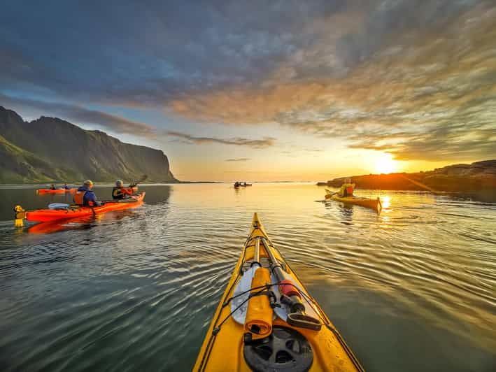 Eggum: Lofoten Islands Midnight Sun Kayak Tour - The first paddle between Eggum’s small islands