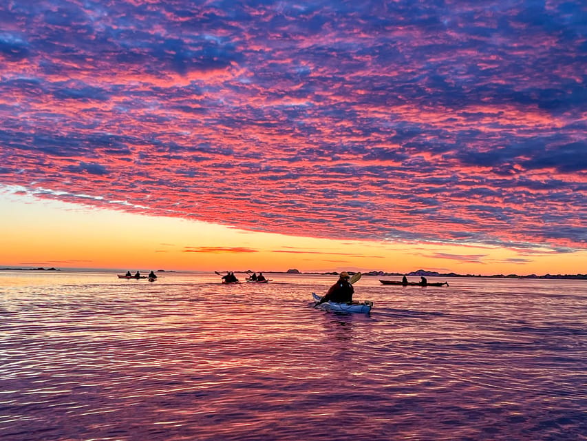 Eggum: Lofoten Islands Midnight Sun Kayak Tour - The midnight sun: spectacular when the clouds cooperate