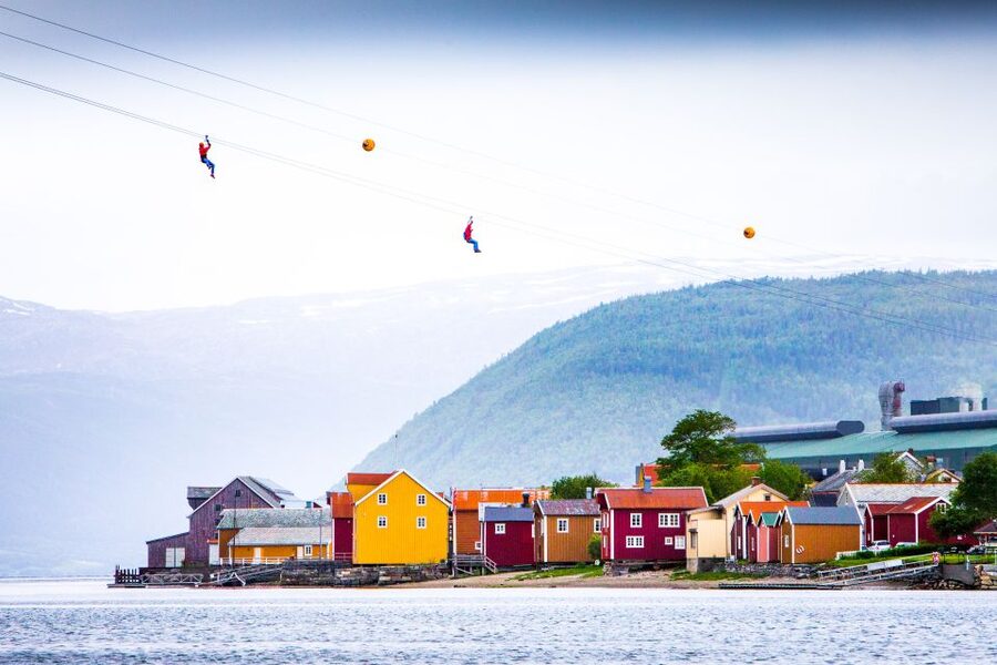 Feel the adrenaline in Mosjøen Zipline - The 70-metre platform on Storfjellet