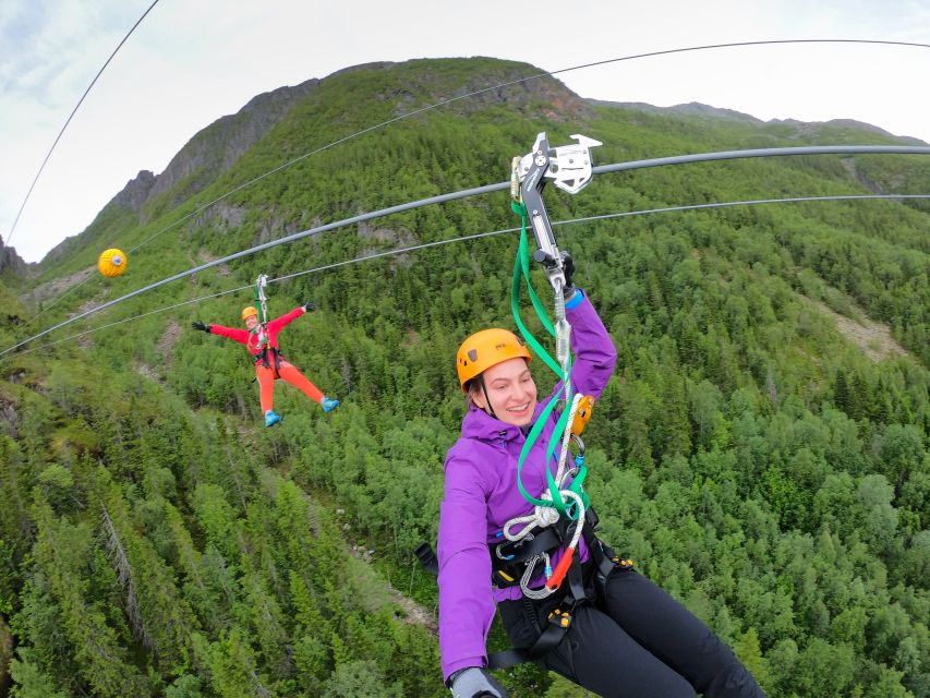 Feel the adrenaline in Mosjøen Zipline - Landing in the gardens of Fru Haugans Hotel