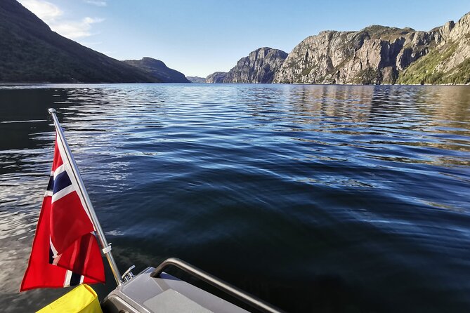 Lysefjord Fjord Safari Boat Tour from Forsand (Near Stavanger) - Hengjanefossen and the waterfall water stop