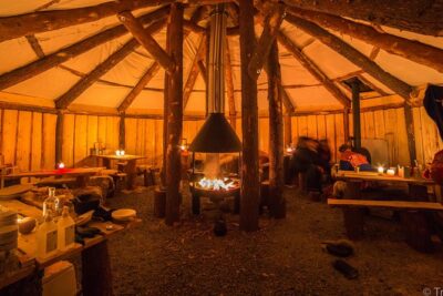 Night Reindeer Sledding with Camp Dinner and Chance of Northern Lights