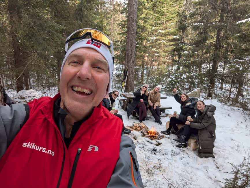 Oslo: 3-hour Cross Country trip with equipment and guide - The bonfire pause with drinks and Kvikk Lunsj