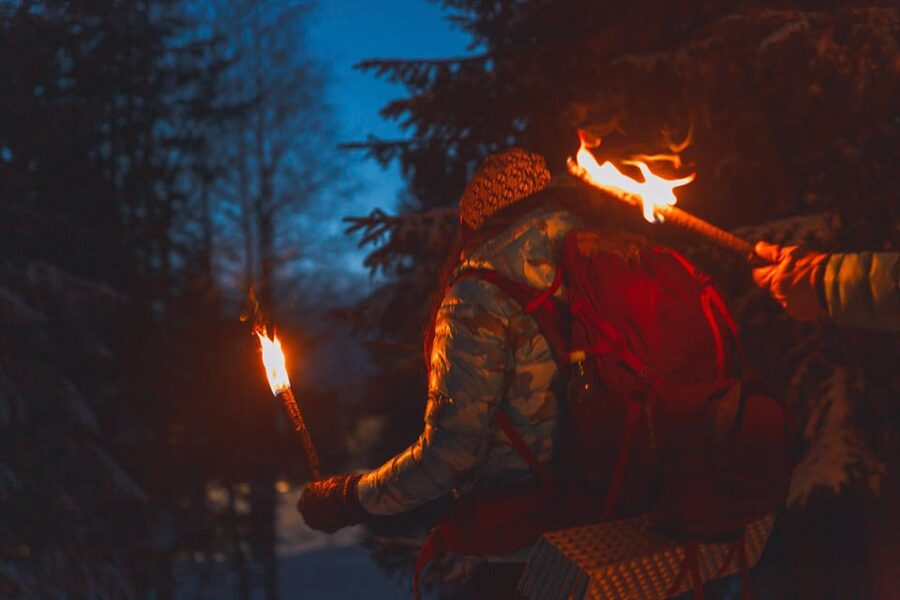 Oslo: Snowy Forest Torchlight Walk with Campfire - The 15-minute safety briefing matters