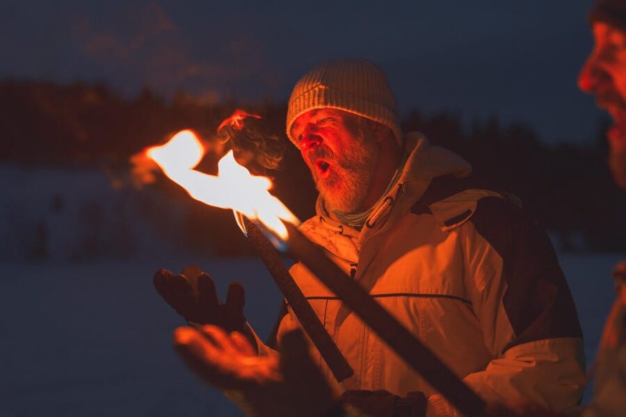 Oslo: Snowy Forest Torchlight Walk with Campfire - Dress for the weather, not the calendar