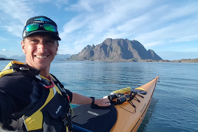 Sea Kayak Guided Tours on Skrova Island - Paddling past the lighthouse and beaches