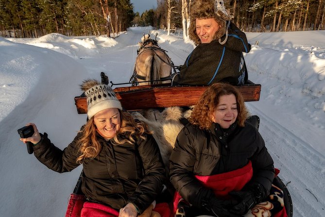 Sleigh or wagon ride in the arctic Country side - Riding through the Alta River valley