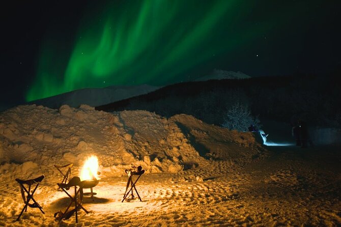 Small Northern Lights Tour Max 8 Guests Pickup and Photography - Campfire food makes the cold easier
