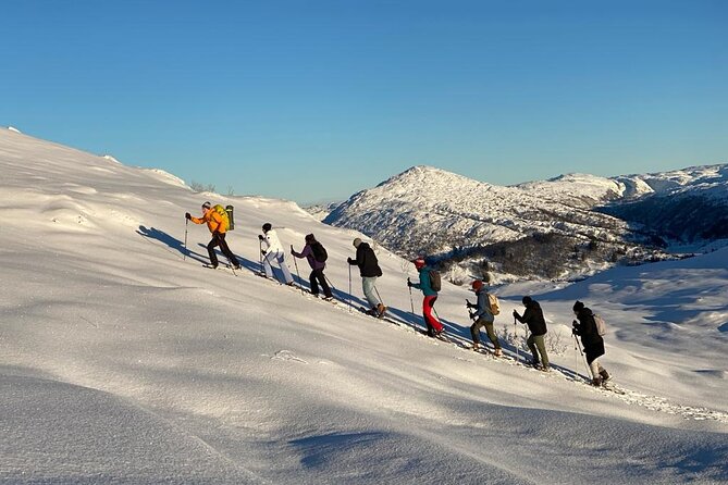 Snowshoe hiking in Bergen - Public tour - Snow, silence, and the summit view
