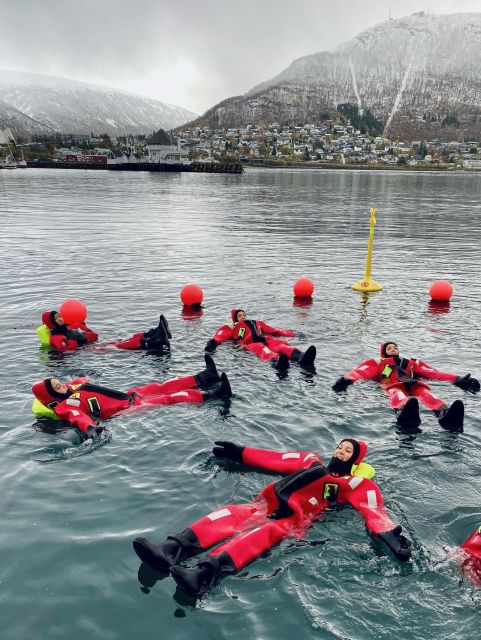 Tromsø: Arctic Floating with Snacks and Drinks - Getting into the rescue suit