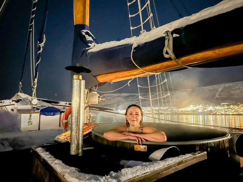 Tromso: Luxury Northern Lights Cruise with Hot Tub & Dinner - Boarding Stella Oceana beside Tromsø harbor