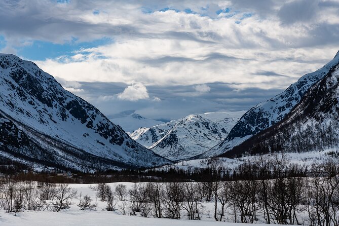 Tromso-Snowshoeing Excursion to Viewpoint - East toward Tromsø, west toward the fjord